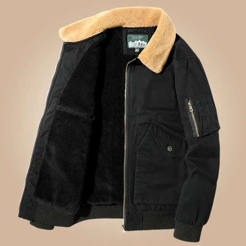 Men Winter Bomber Multi-pocket Casual Cargo Jackets