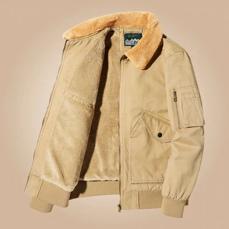 Men Winter Bomber Multi-pocket Casual Cargo Jackets