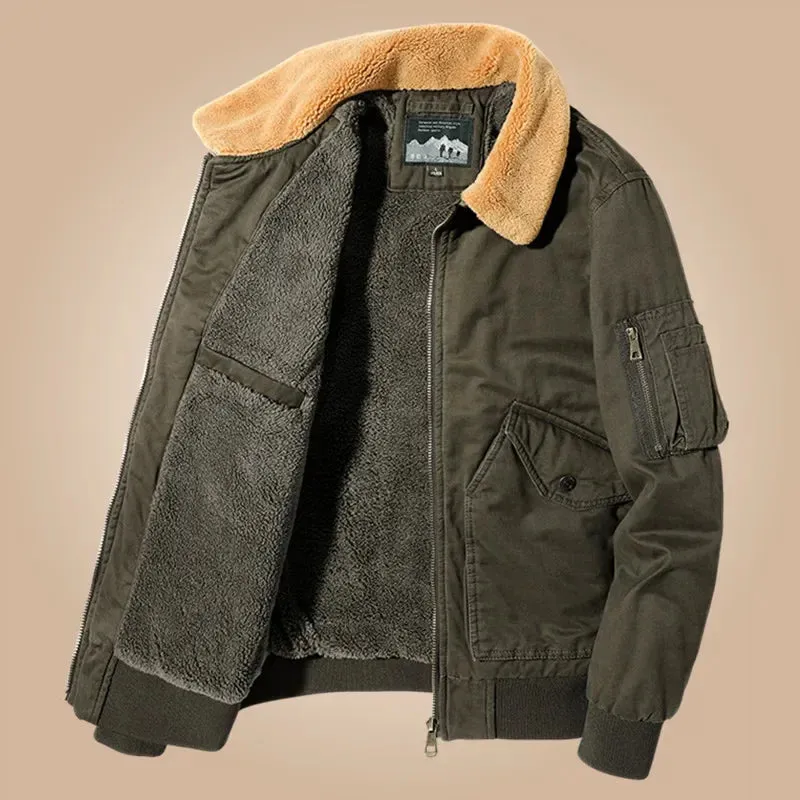 Men Winter Bomber Multi-pocket Casual Cargo Jackets