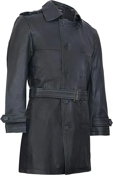 Men's Black Genuine Leather Coat Jacket