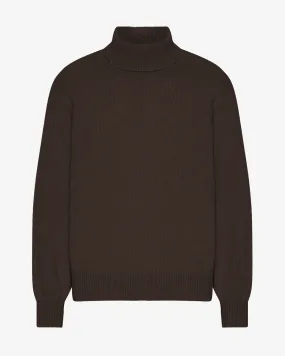 Merino Wool Turtleneck - Coffee Brown