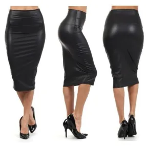Mid-Rise Back Split Pencil Skirt