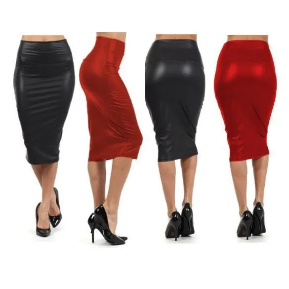 Mid-Rise Back Split Pencil Skirt