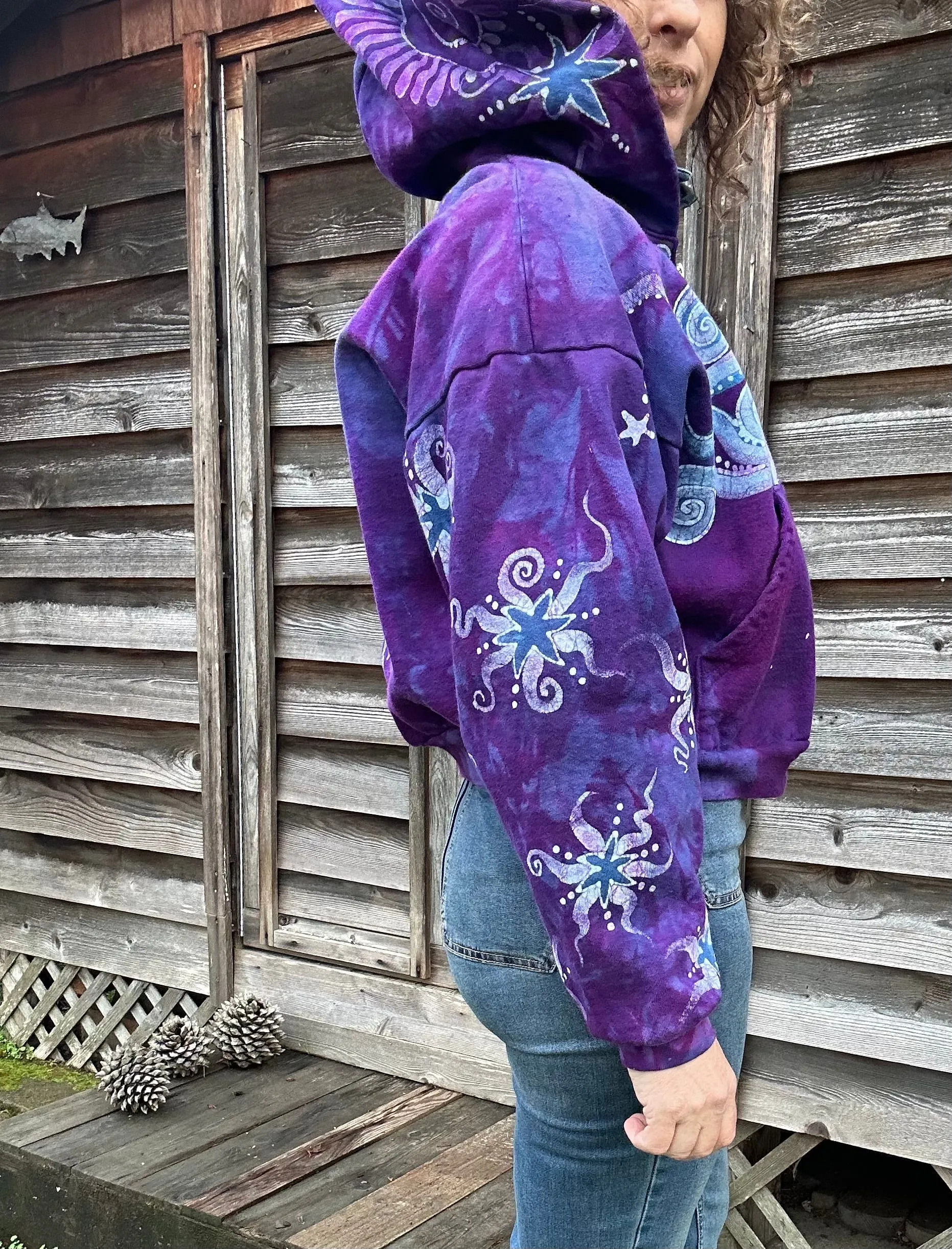 Morning Glory Sunrise Handmade Batik Hoodie