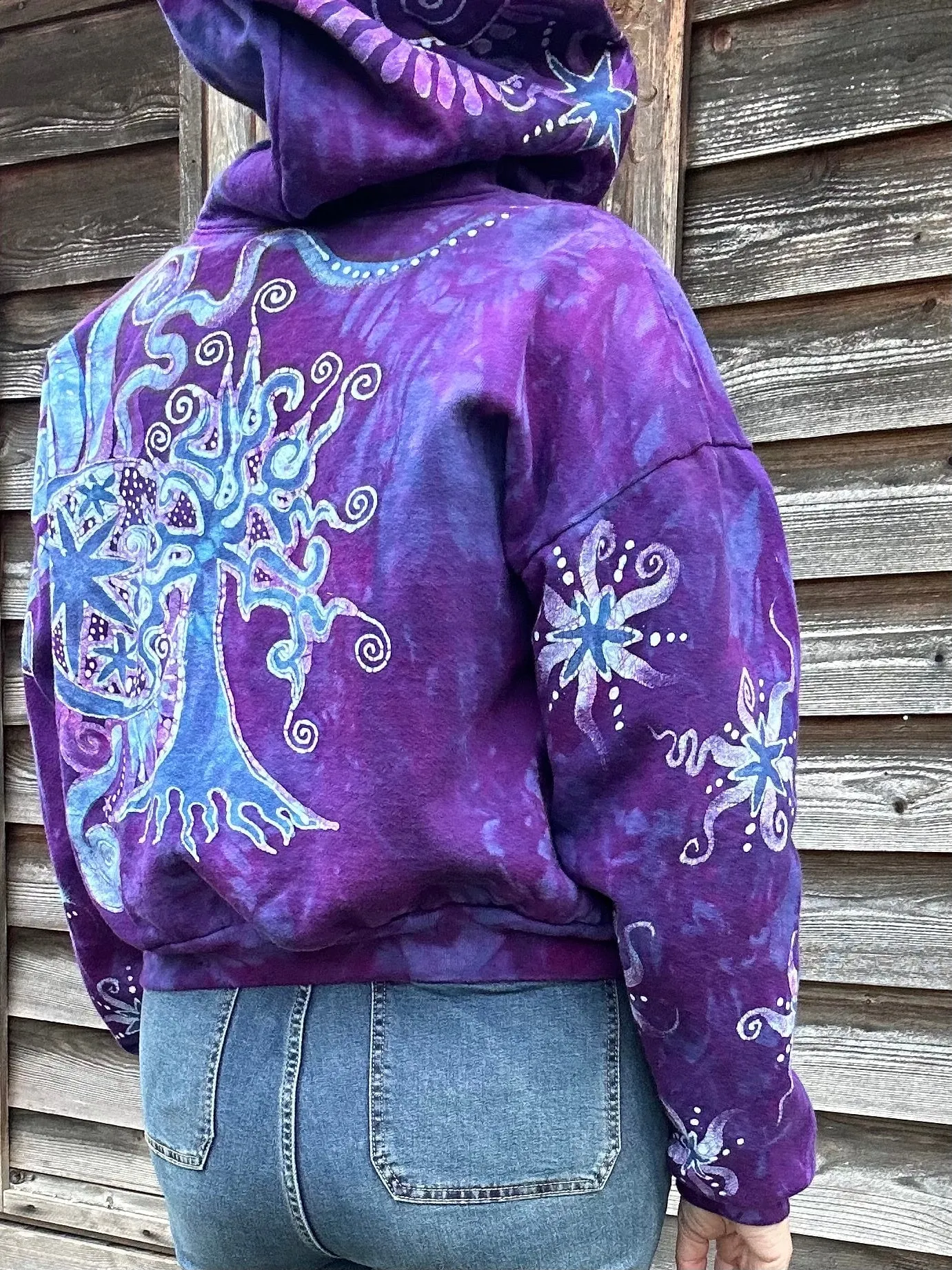 Morning Glory Sunrise Handmade Batik Hoodie