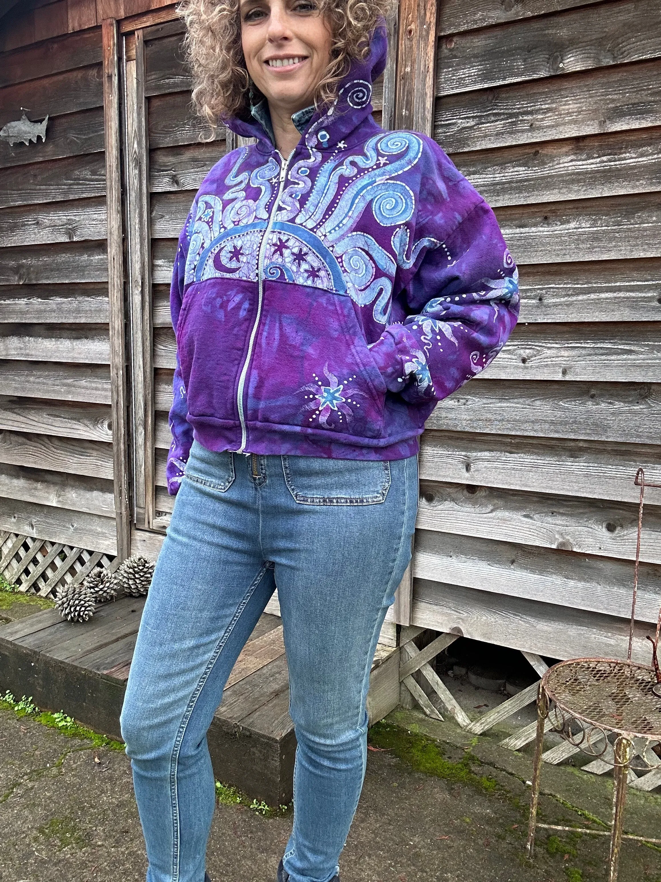 Morning Glory Sunrise Handmade Batik Hoodie