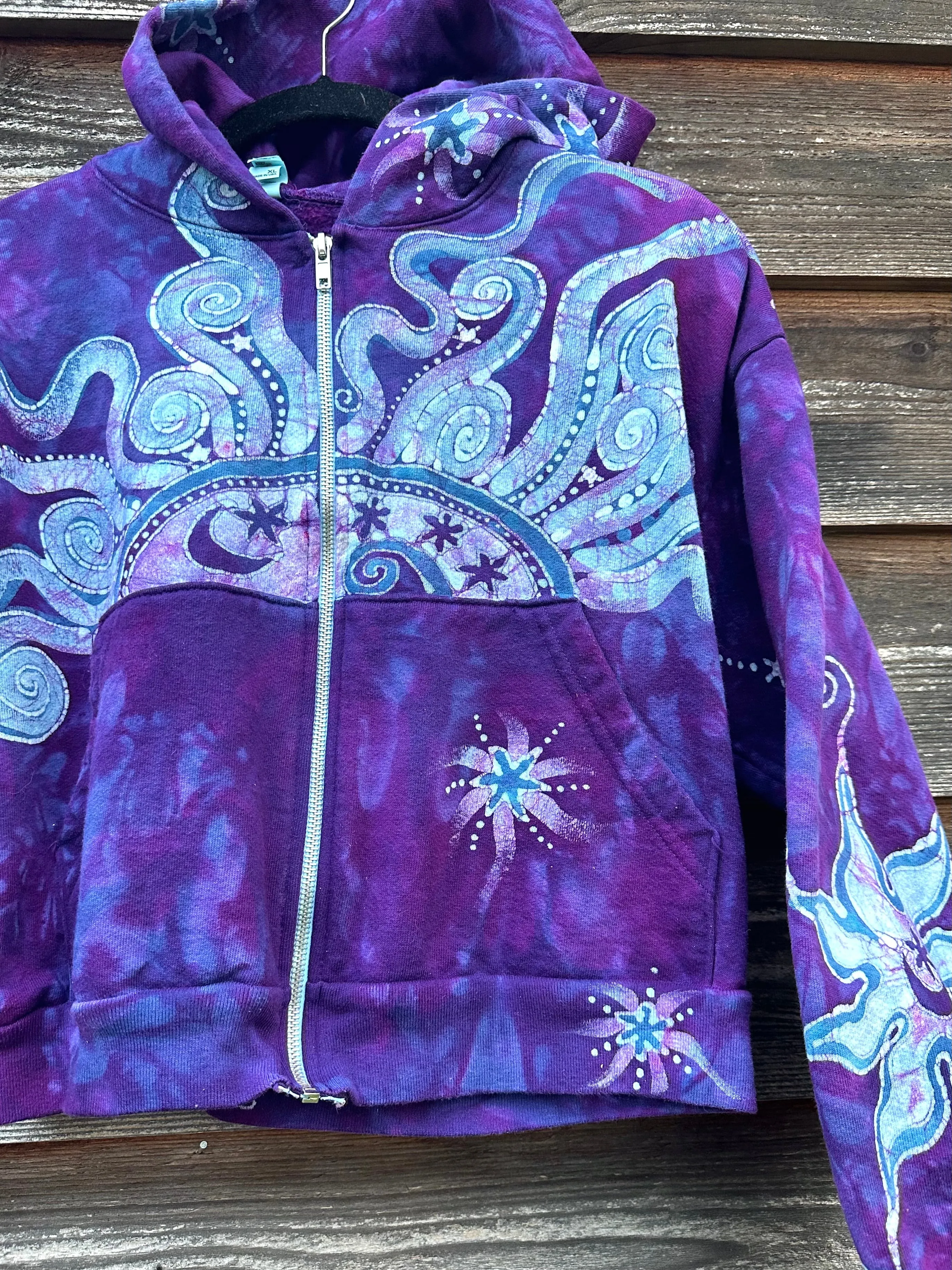 Morning Glory Sunrise Handmade Batik Hoodie