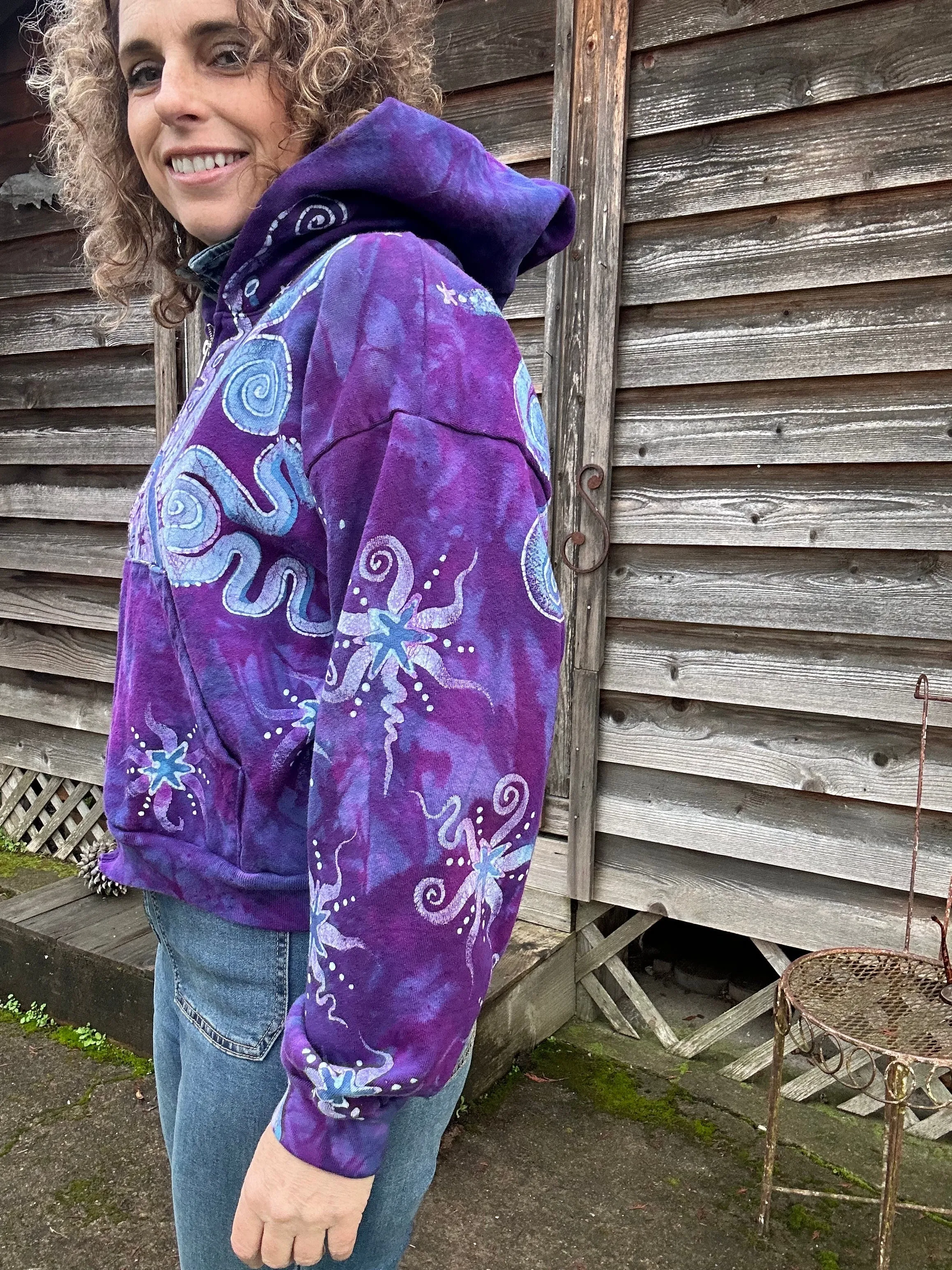 Morning Glory Sunrise Handmade Batik Hoodie