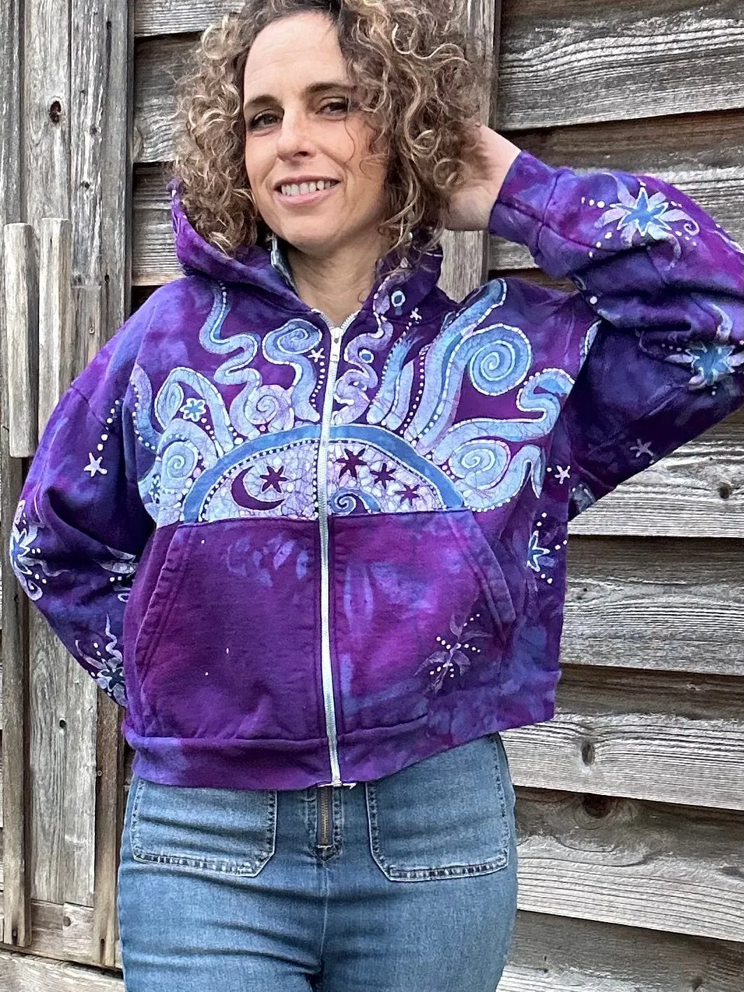 Morning Glory Sunrise Handmade Batik Hoodie