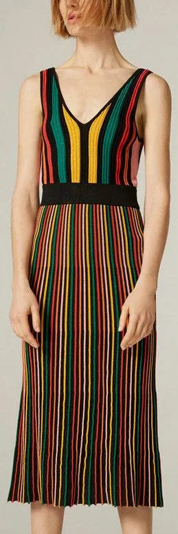 Multi Colored Striped Knit Dress