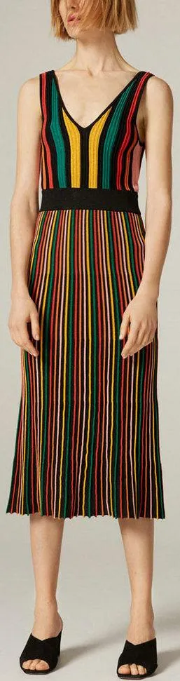Multi Colored Striped Knit Dress