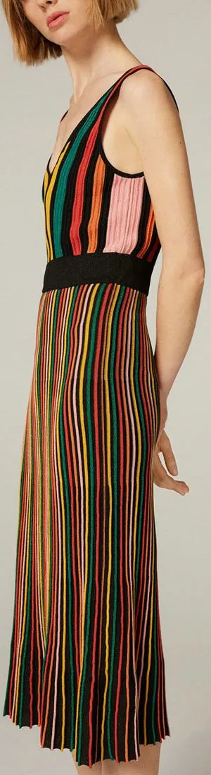 Multi Colored Striped Knit Dress