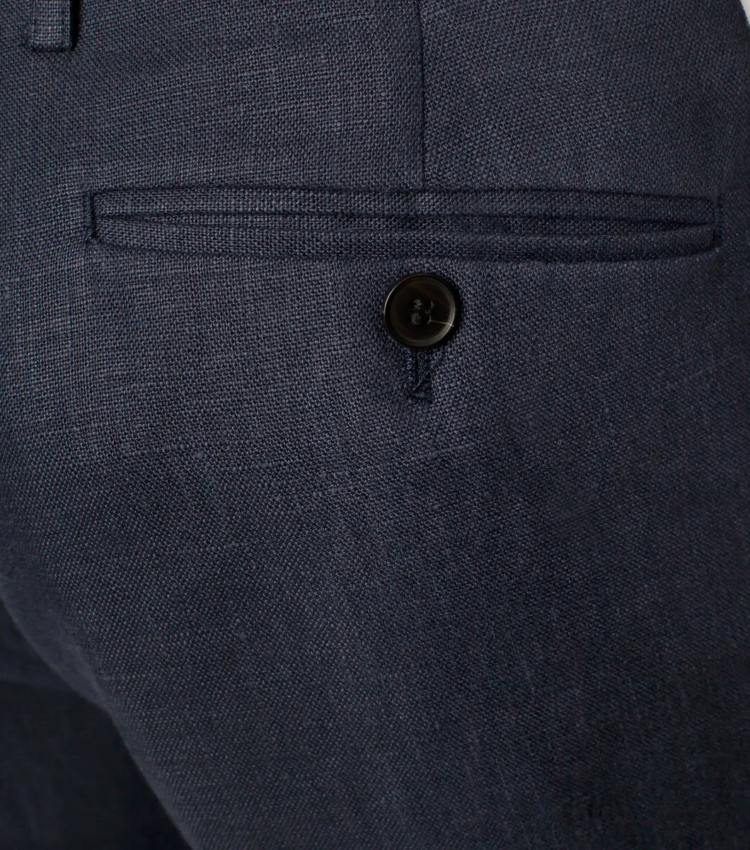 Navy Linen Pant