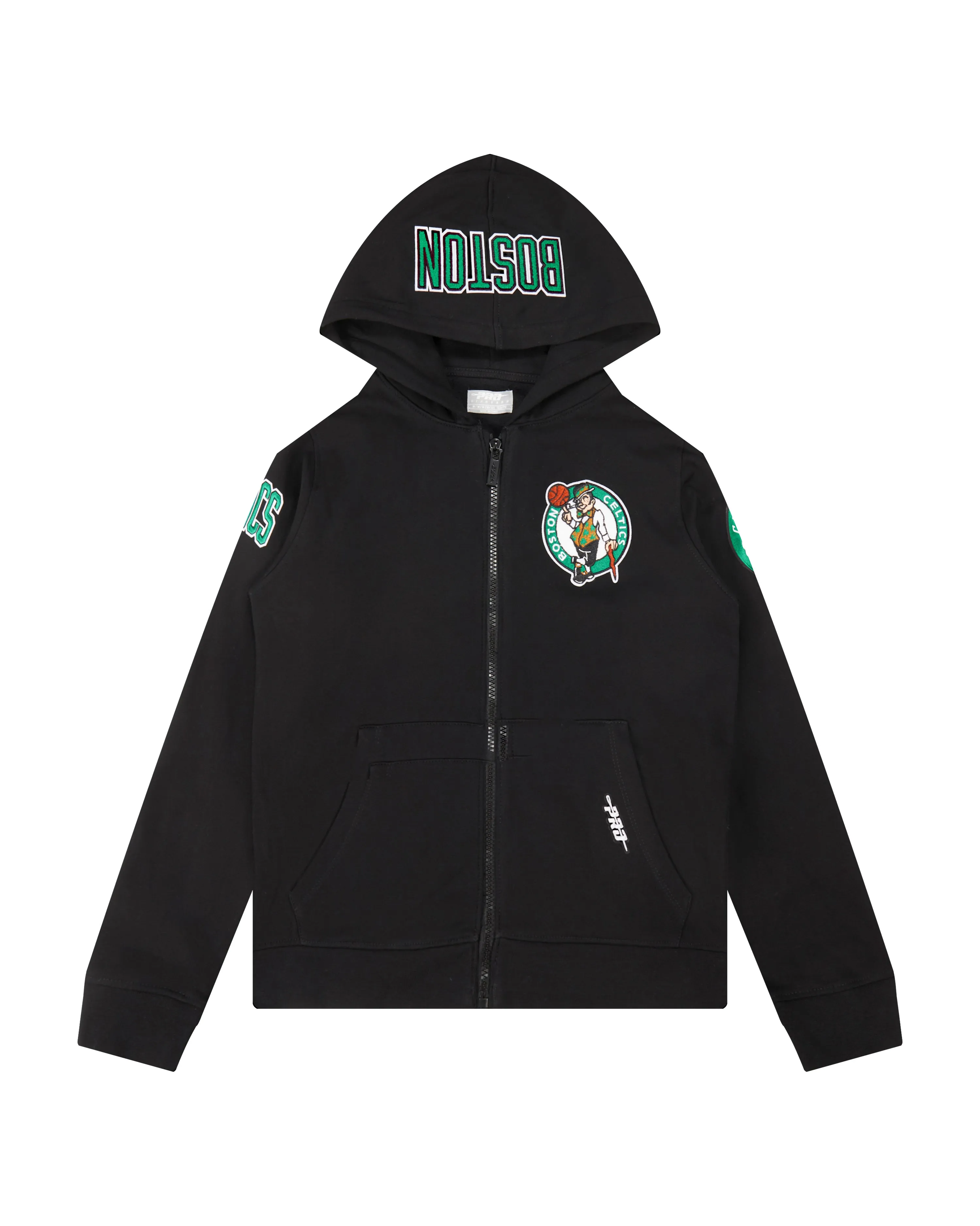 NBA BOSTON CELTICS CLASSIC BIG BOYS FLC FZ PO HOODIE (BLACK)
