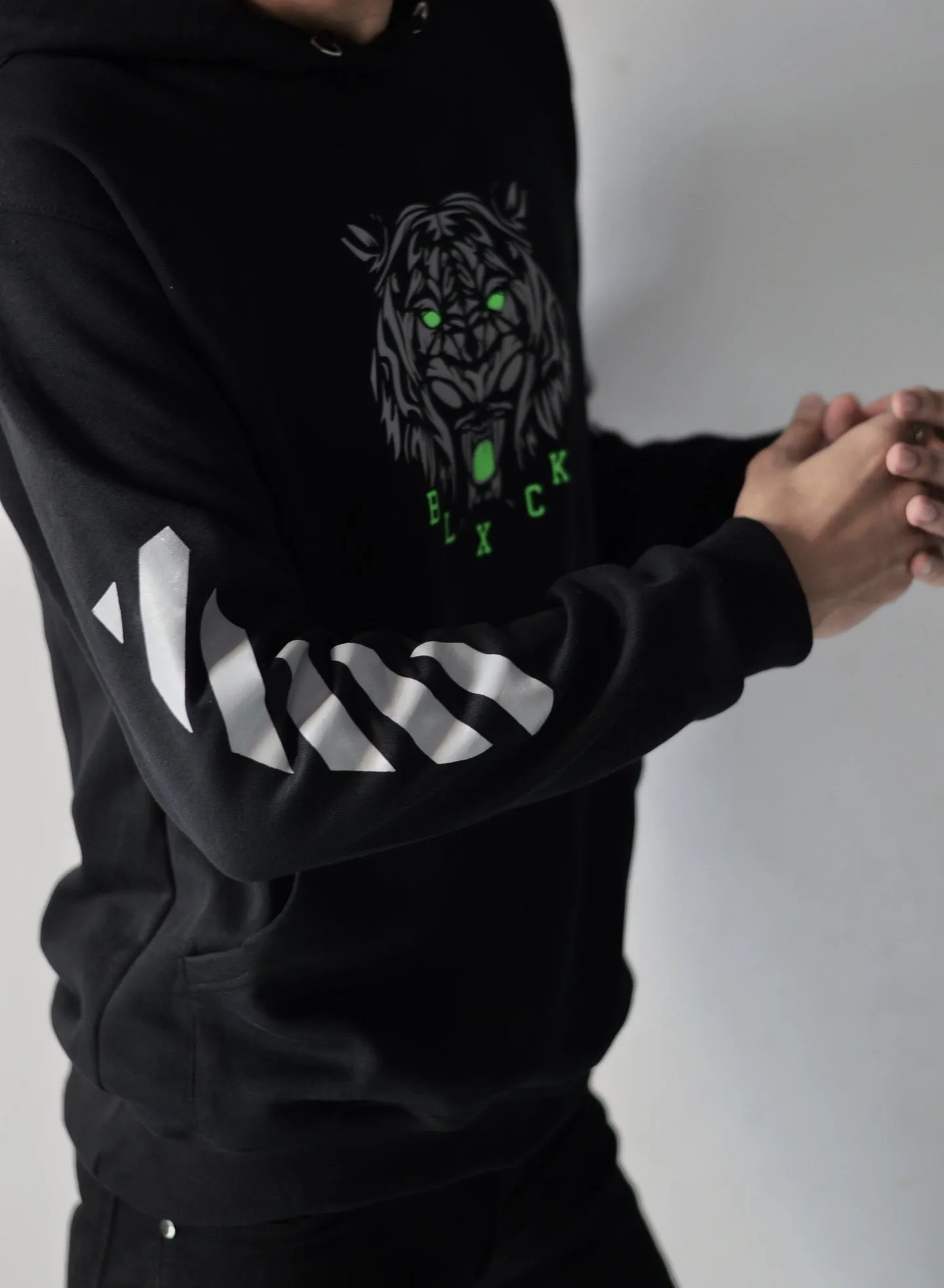 Neon Tiger Black Hoodie
