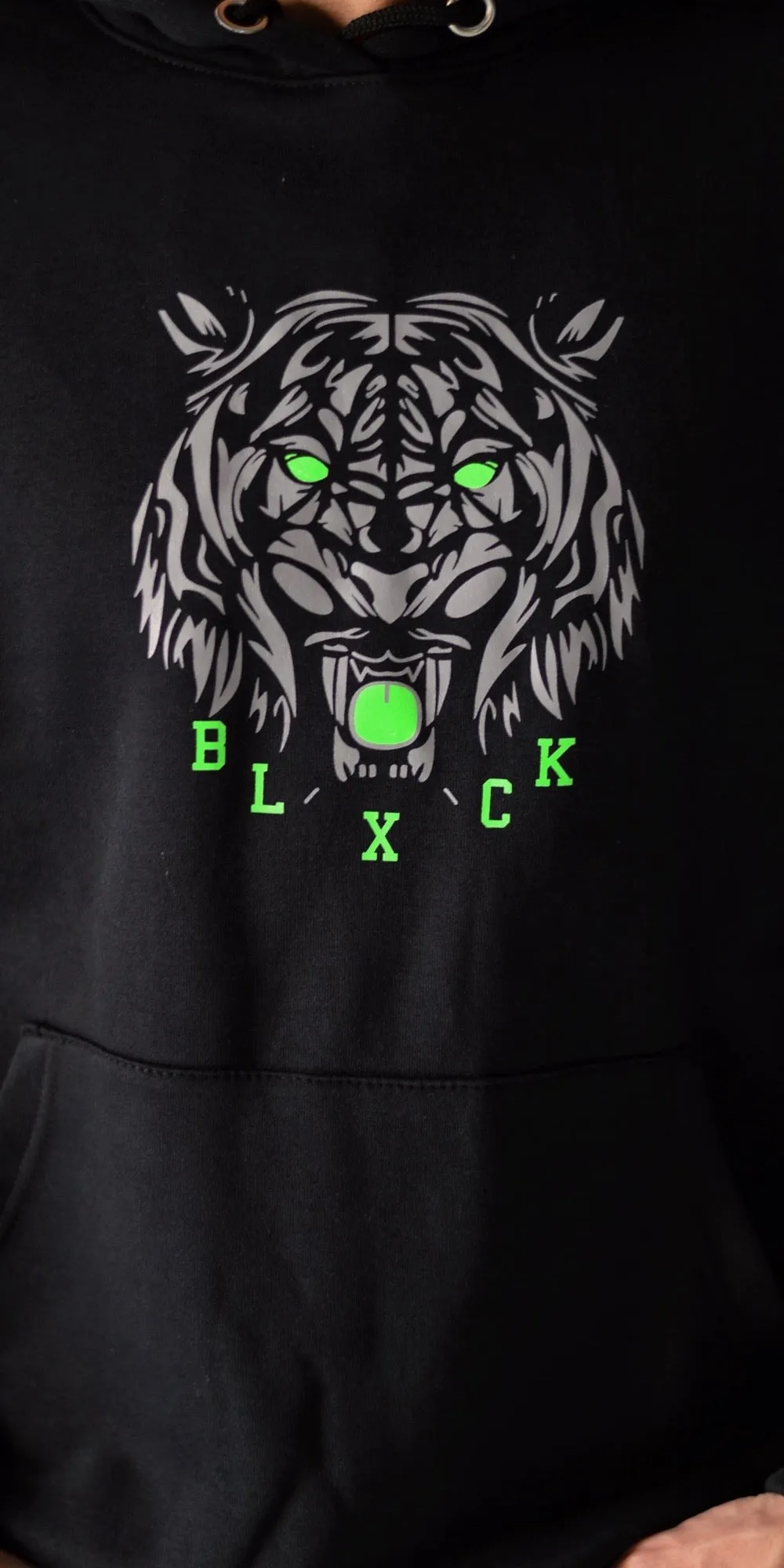 Neon Tiger Black Hoodie