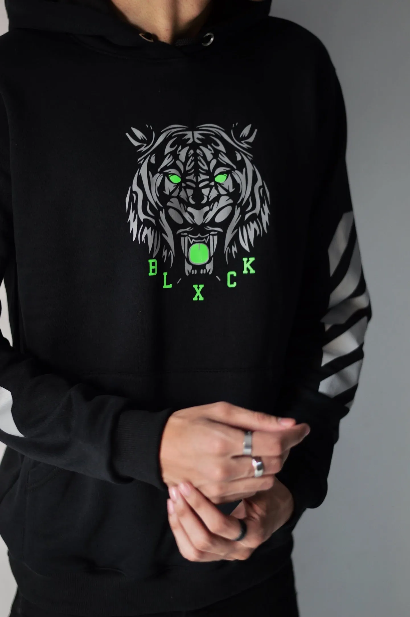 Neon Tiger Black Hoodie