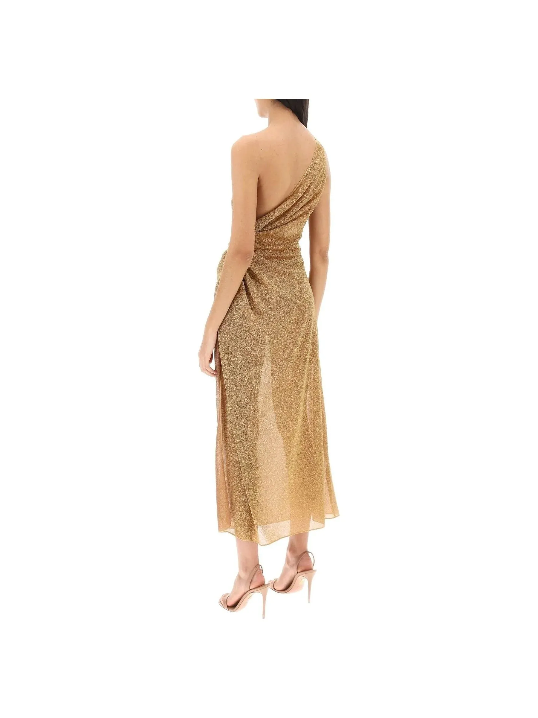 One-Shoulder Lurex Knit Dress