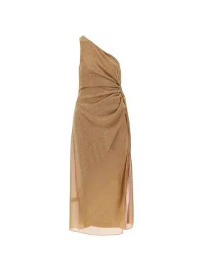 One-Shoulder Lurex Knit Dress
