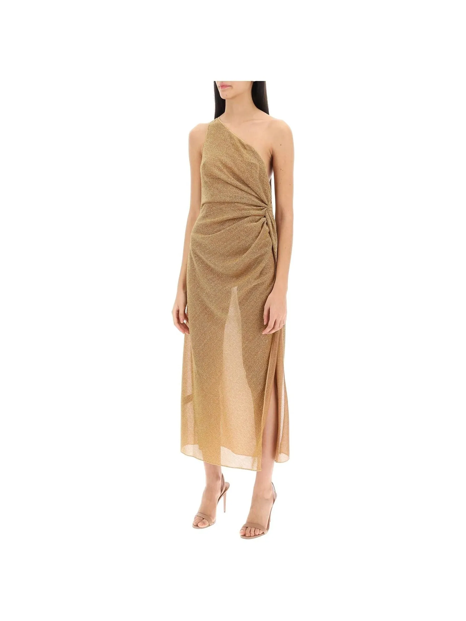 One-Shoulder Lurex Knit Dress