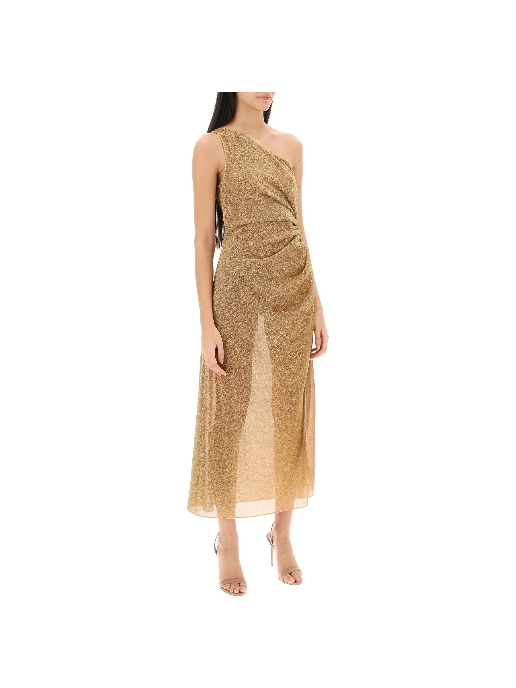 One-Shoulder Lurex Knit Dress