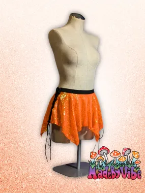 Orange Sequin Pixie Skirt - Ready To Ship