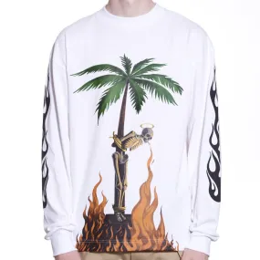 Palm Angels Hoodie Flame Skull Letter Long Sleeve T-shirt Men 'S Loose
