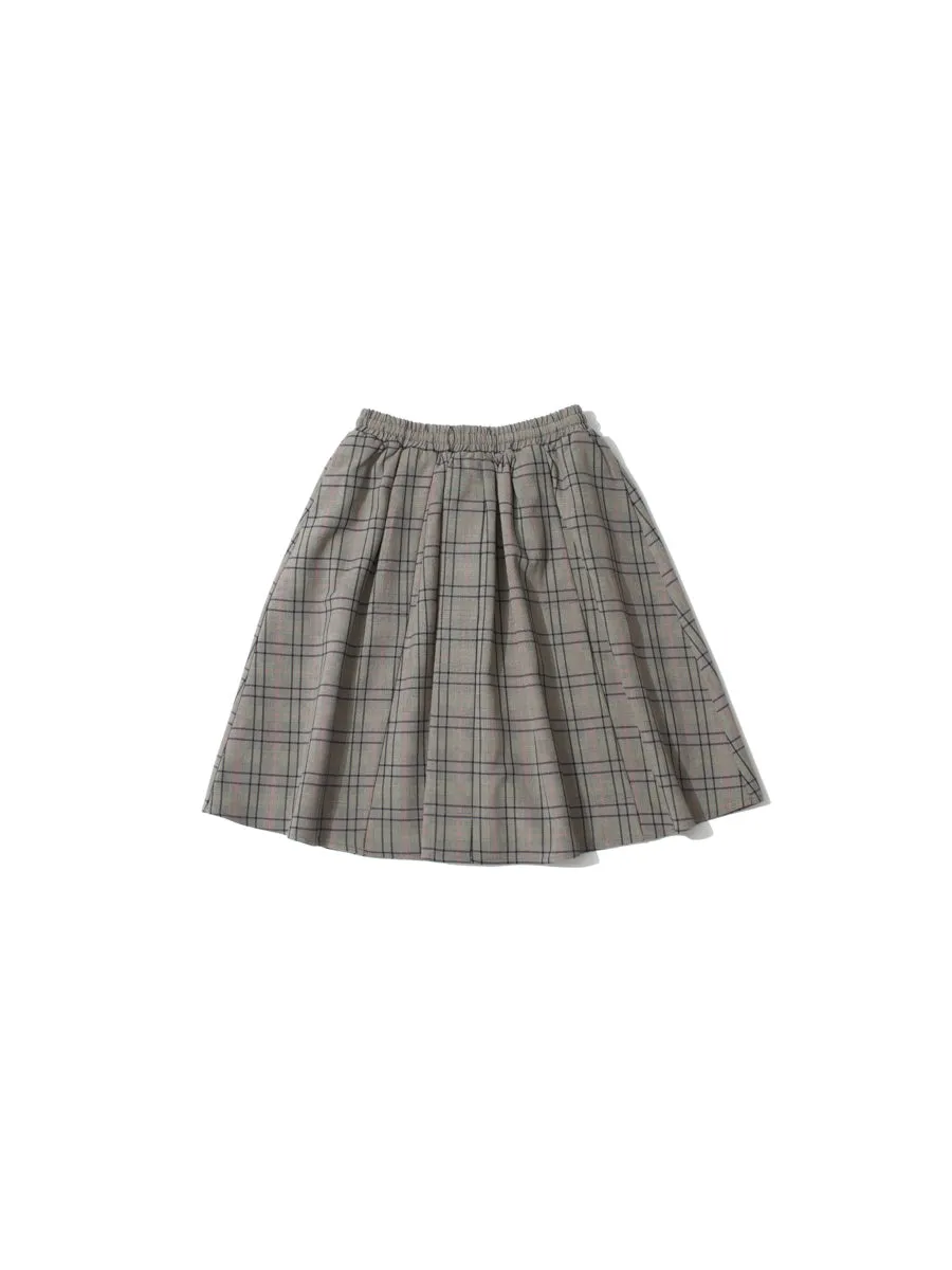 Plaid Pleated Elastic Skirt