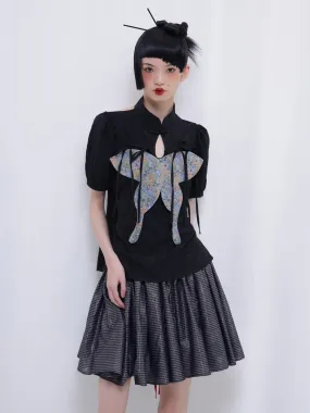 Pleated Flare Plaid Short Skirt