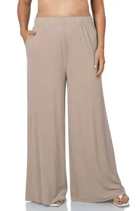 Plus Size Wide Leg Pant in Ash Mocha