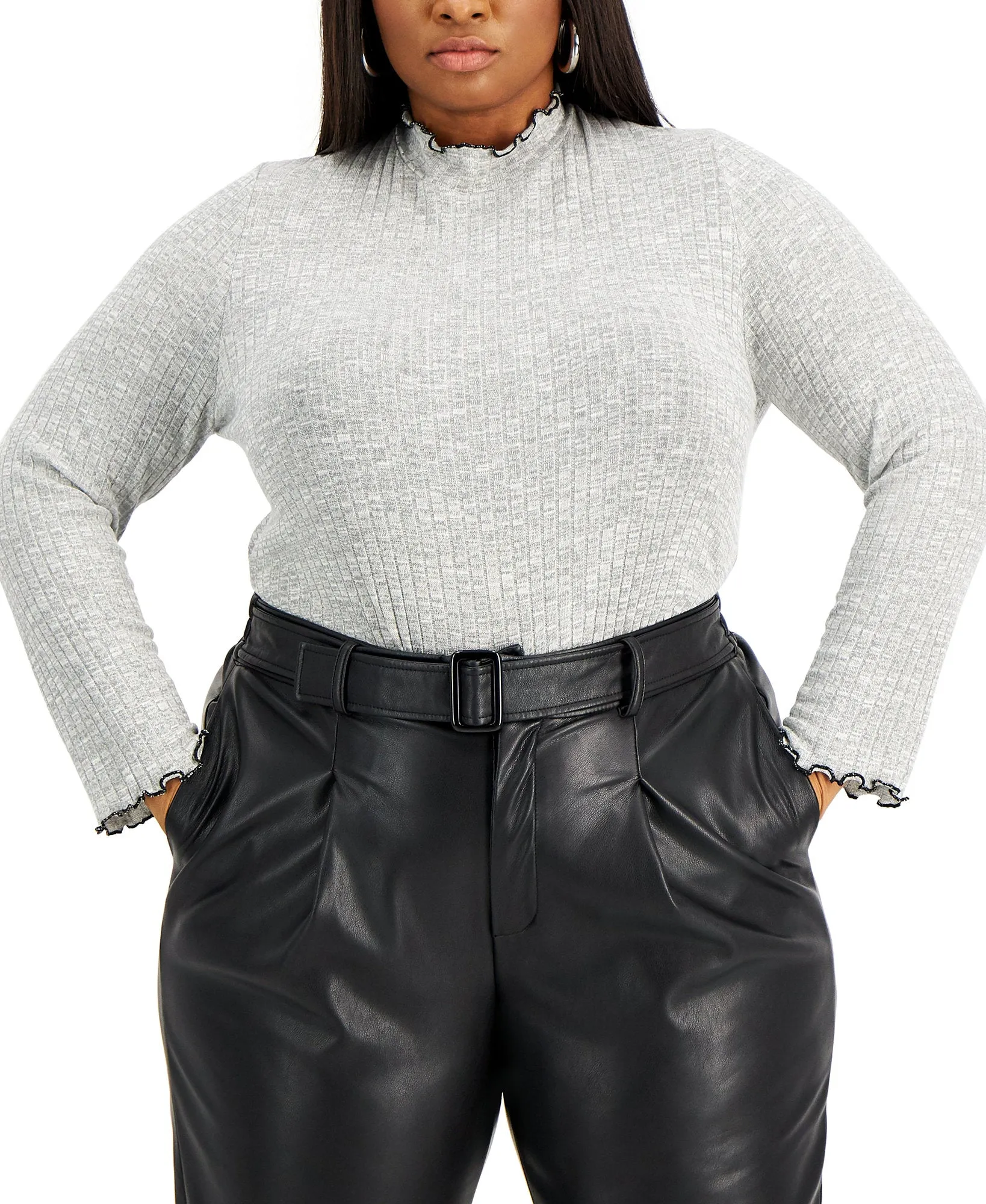 Plus Trendy Hacci Turtleneck Sweater