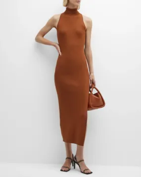 "Gia" Sleeveless Turtleneck Midi Dress