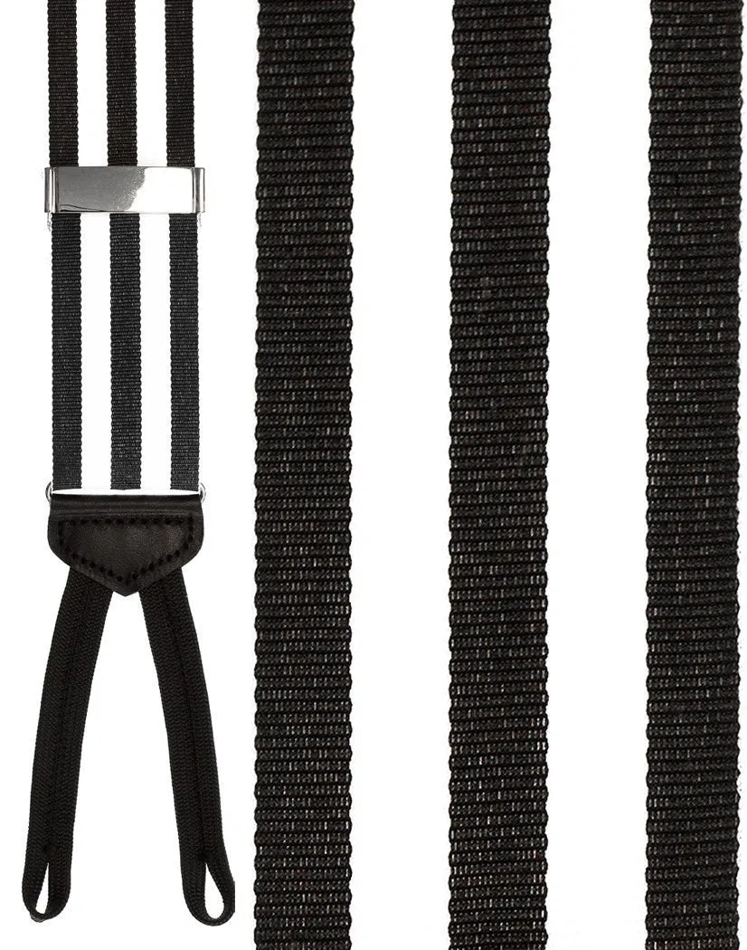 "Marsala" Black Striped Suspenders