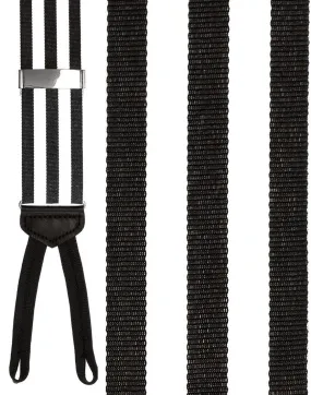 "Marsala" Black Striped Suspenders