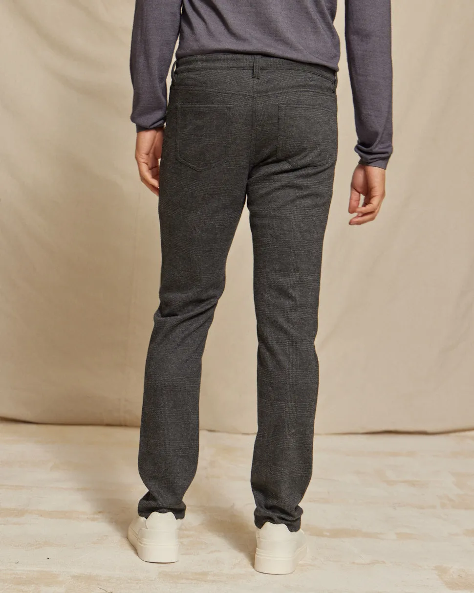 R51 Pant - Brushed Knit 5-Pocket Check - Charcoal Heather