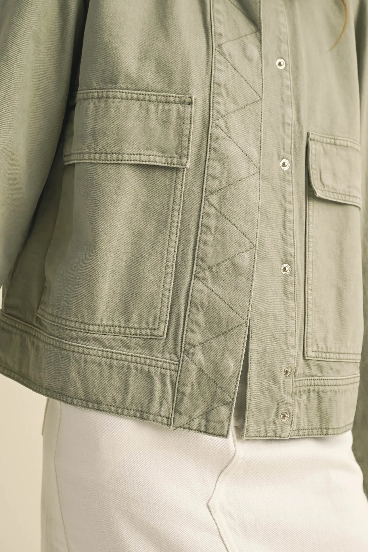 Sage Cotton Denim Jacket