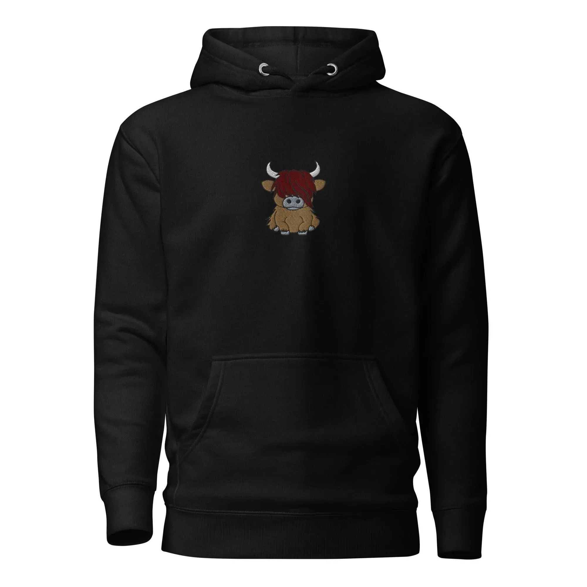 Scottish Higland Cow Embroidered Hoodie
