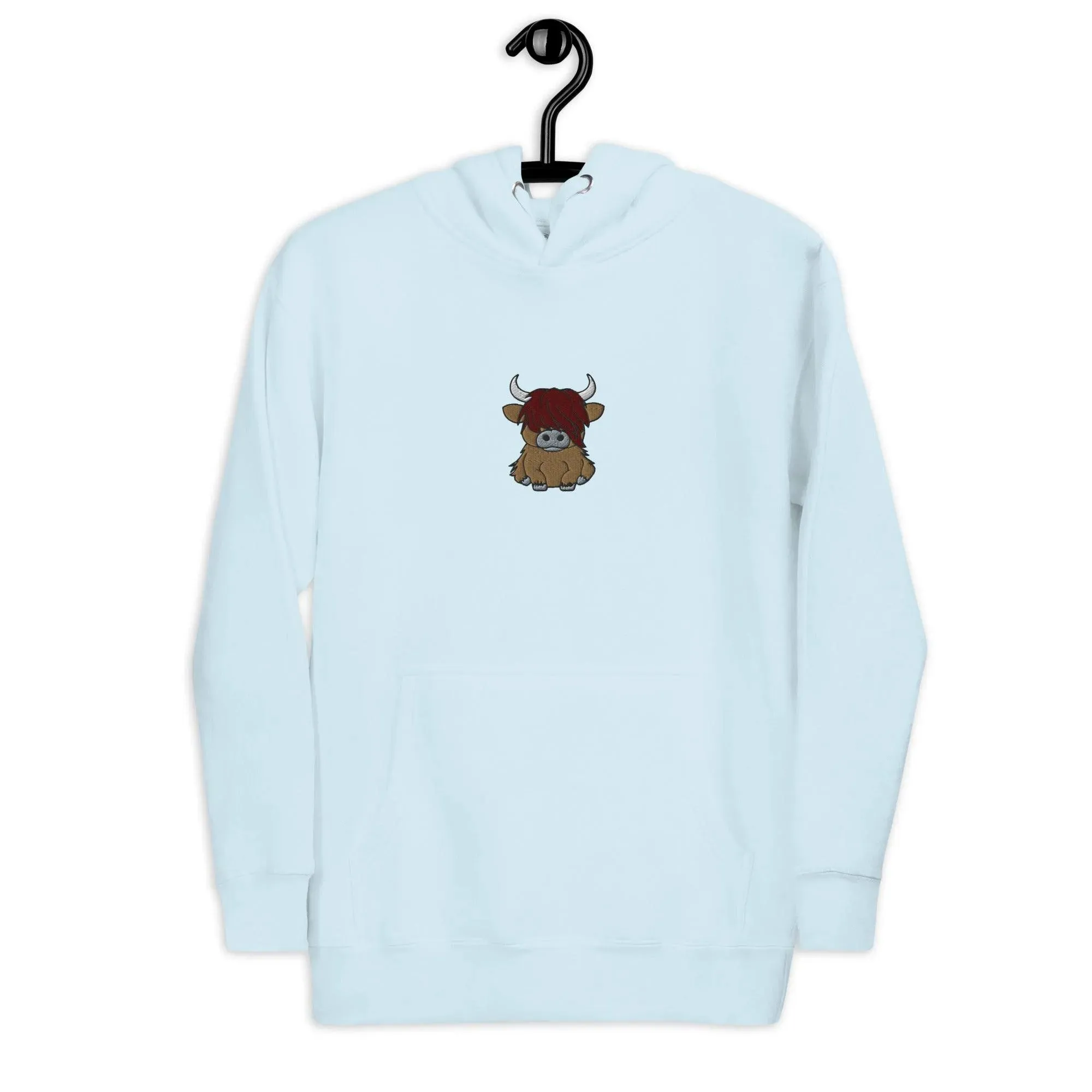Scottish Higland Cow Embroidered Hoodie