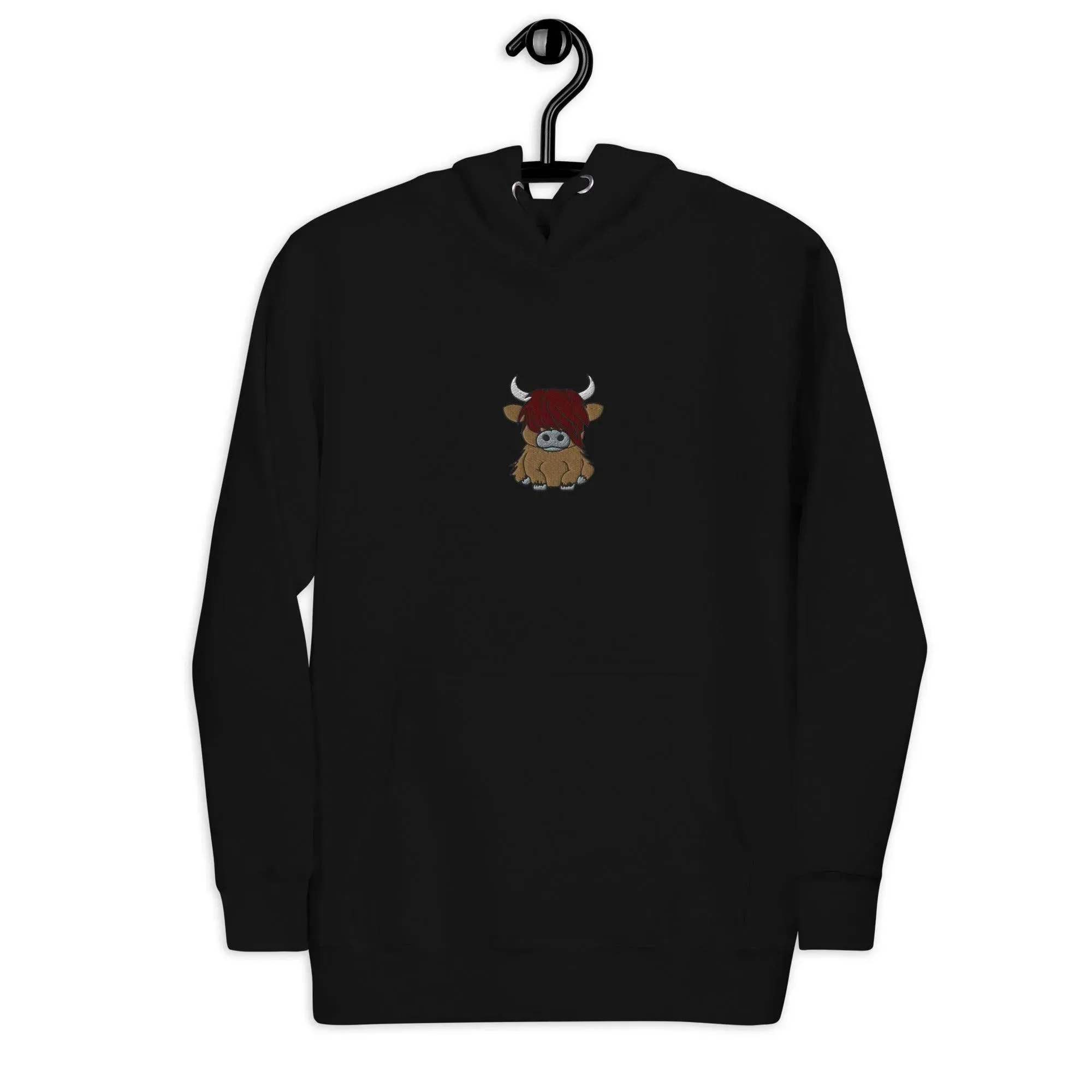 Scottish Higland Cow Embroidered Hoodie