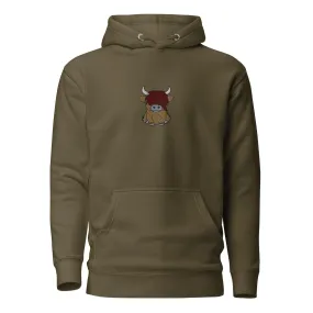 Scottish Higland Cow Embroidered Hoodie