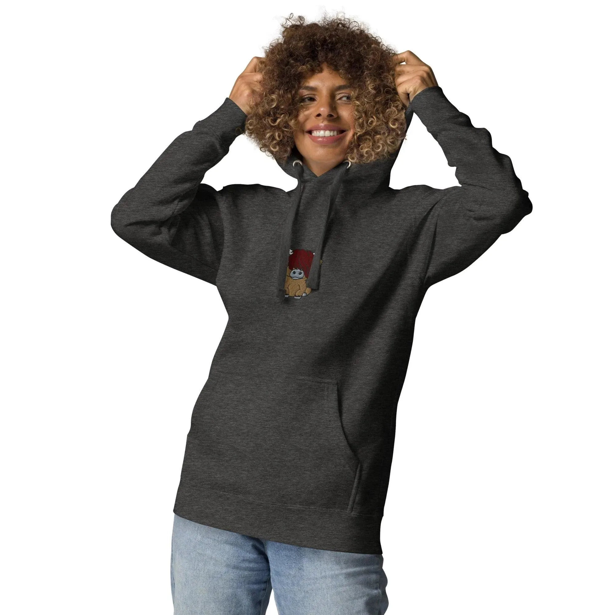 Scottish Higland Cow Embroidered Hoodie