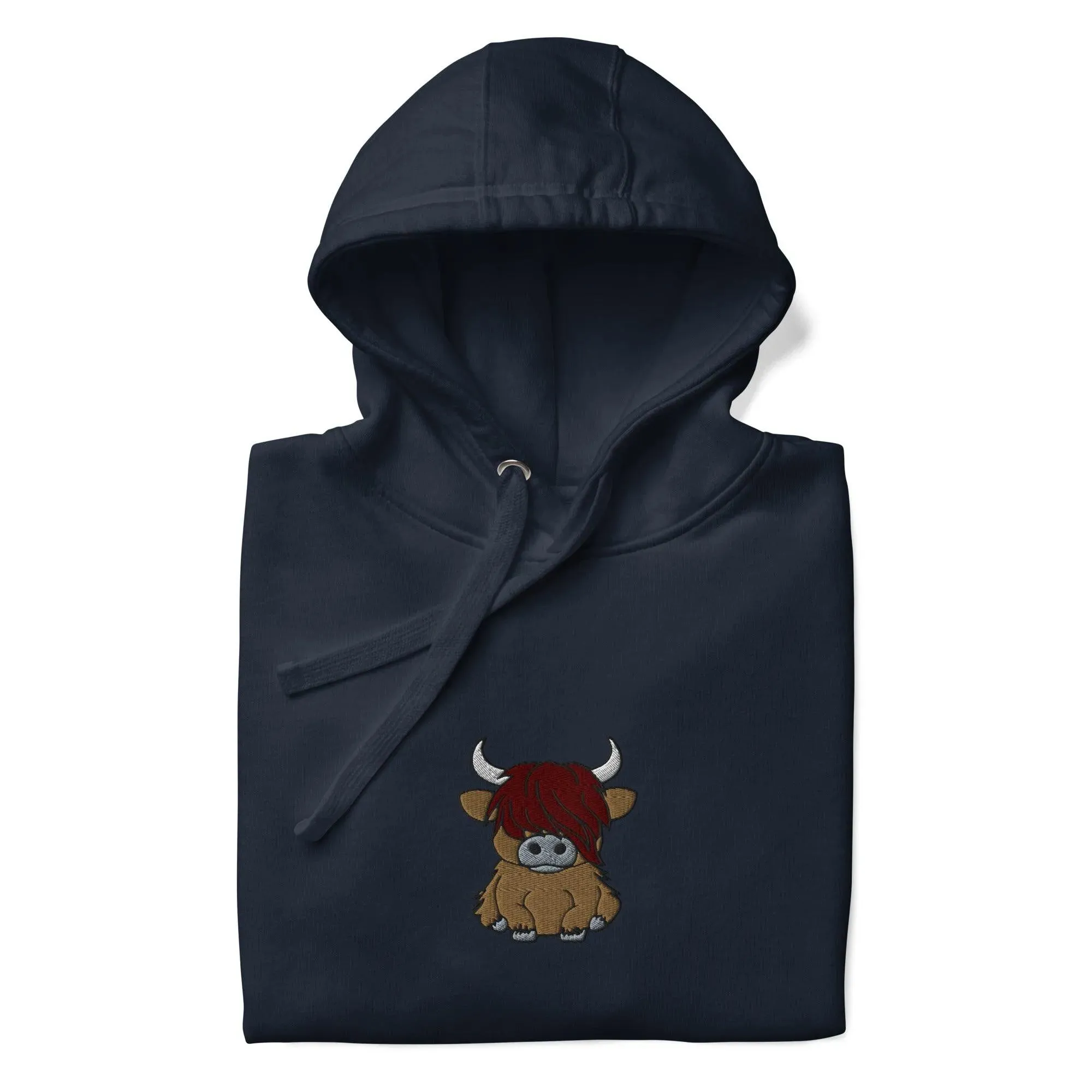 Scottish Higland Cow Embroidered Hoodie
