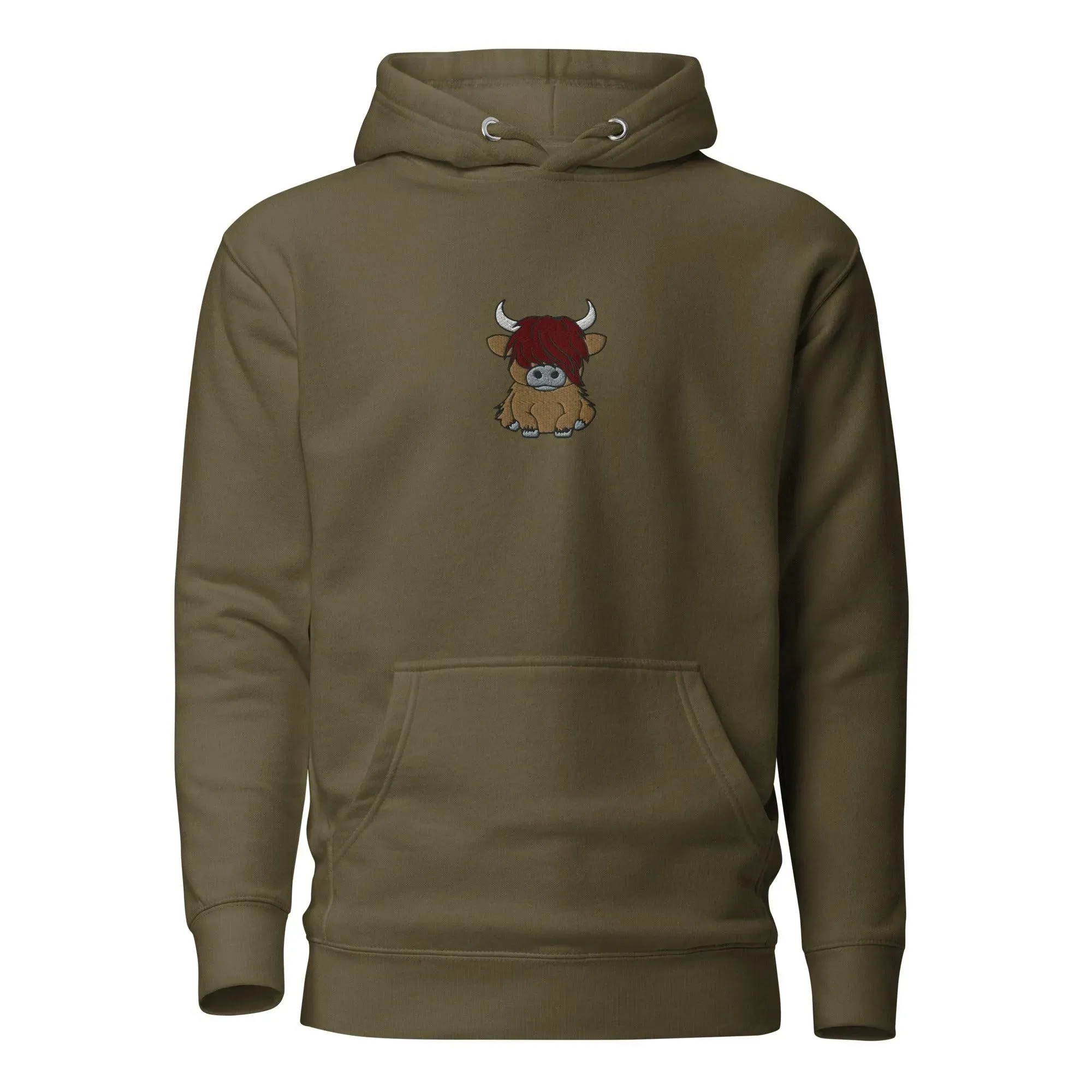Scottish Higland Cow Embroidered Hoodie