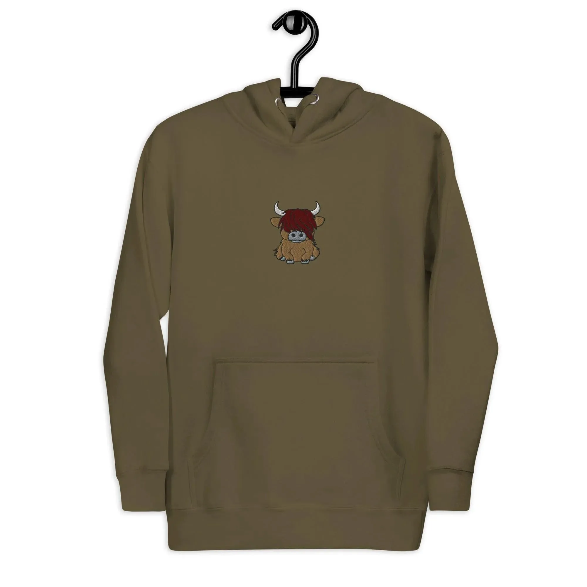 Scottish Higland Cow Embroidered Hoodie