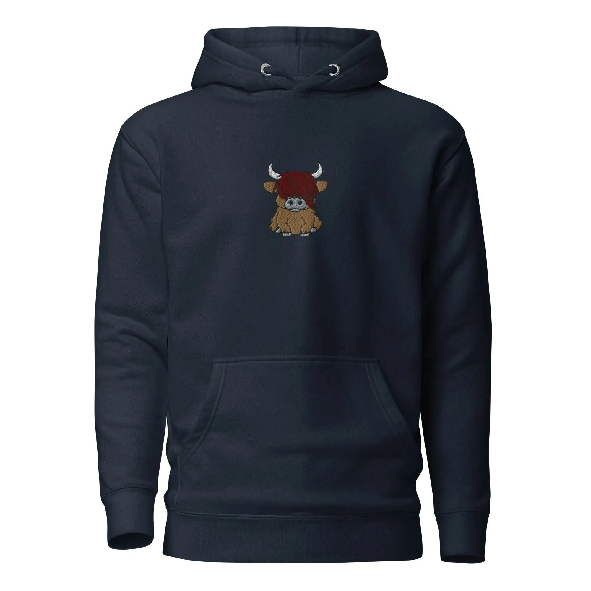 Scottish Higland Cow Embroidered Hoodie