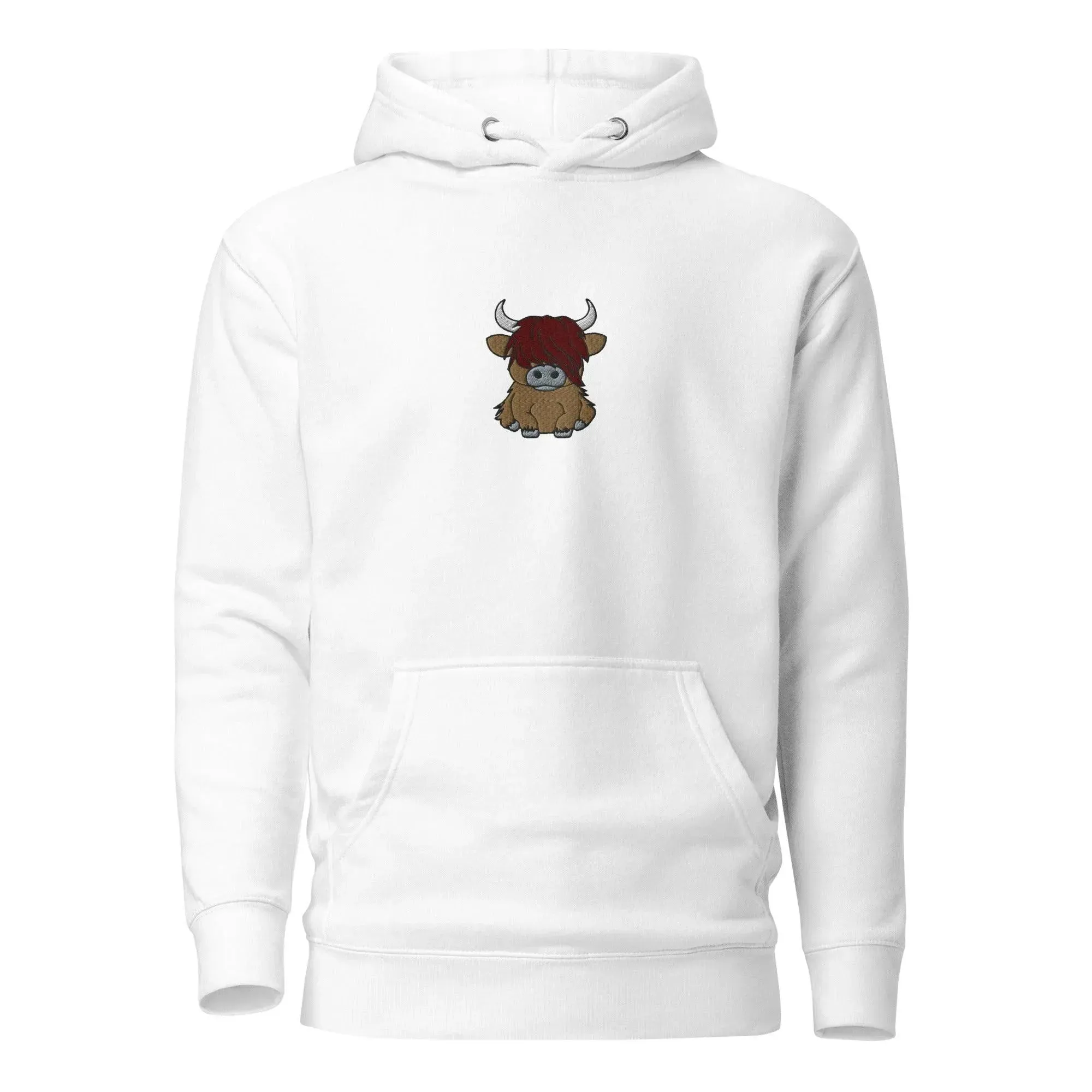 Scottish Higland Cow Embroidered Hoodie