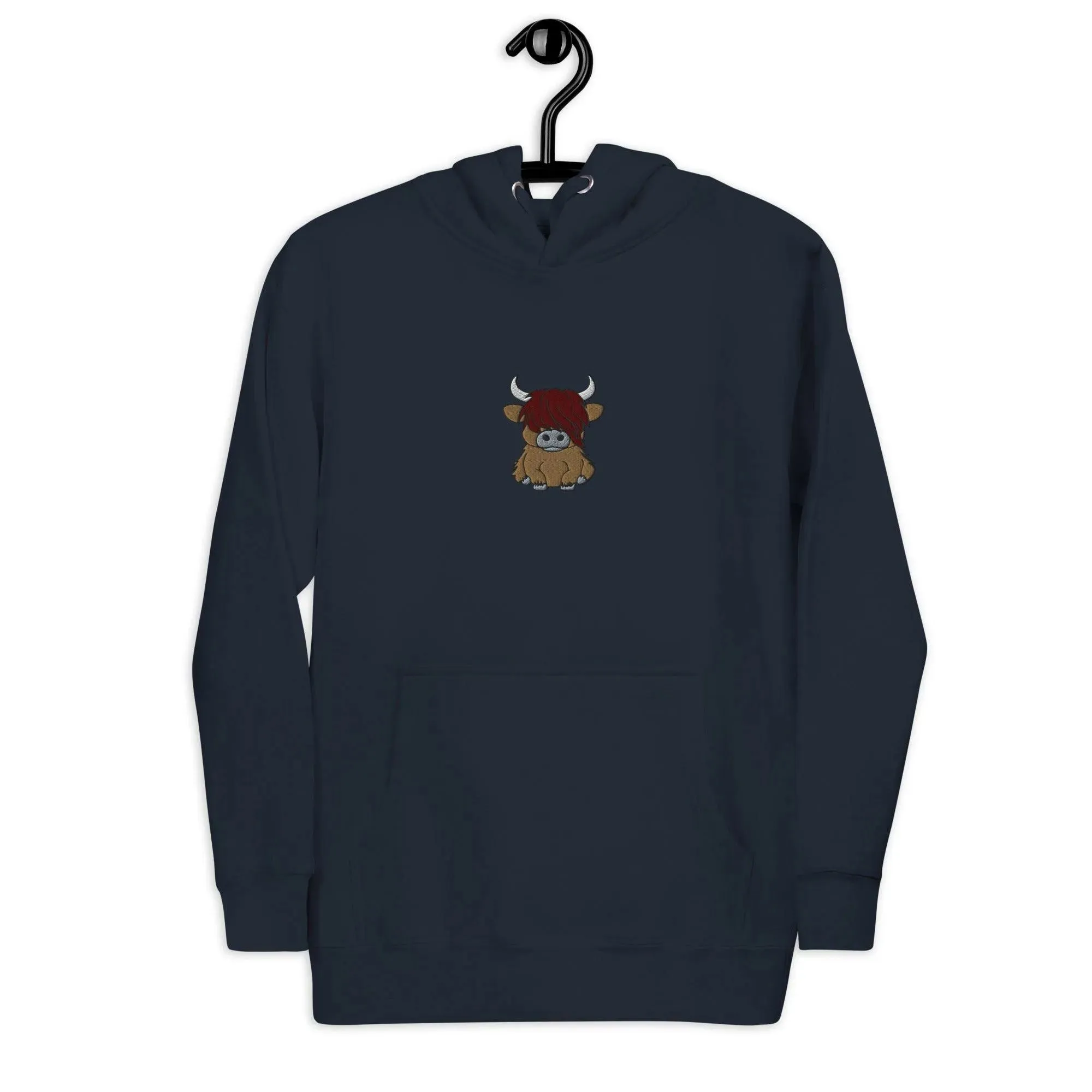 Scottish Higland Cow Embroidered Hoodie