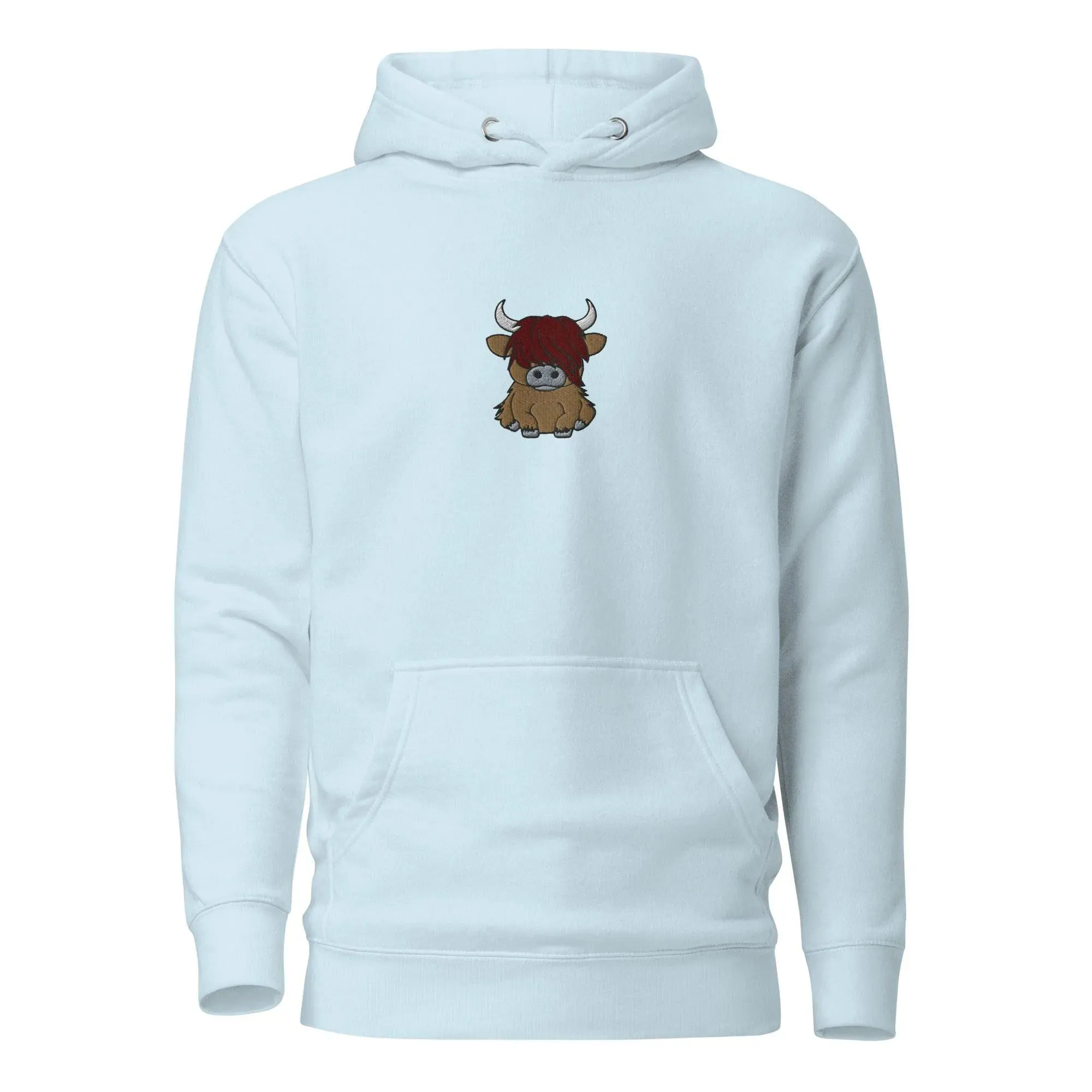 Scottish Higland Cow Embroidered Hoodie