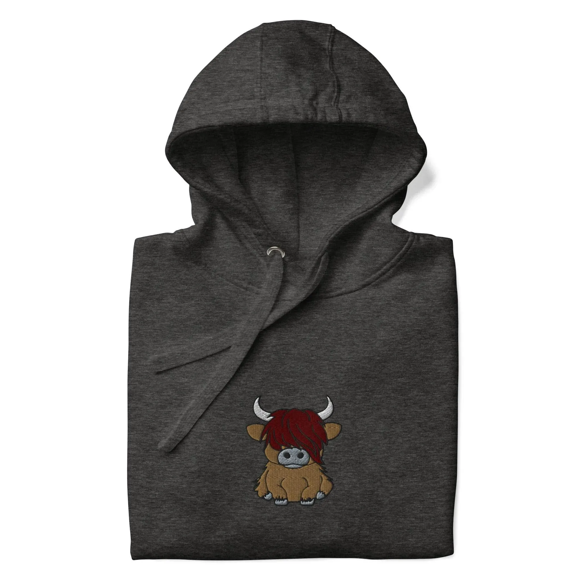 Scottish Higland Cow Embroidered Hoodie