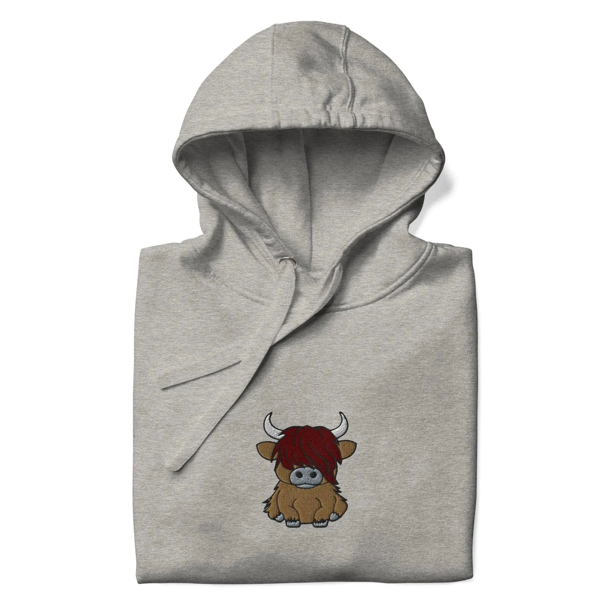 Scottish Higland Cow Embroidered Hoodie